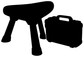 MarksmenCX019 vinyl decal, black range stool with bag silhouette