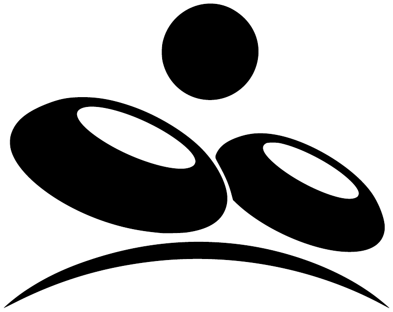 Black and white face graphic vinyl decal with circle above and oval eyes