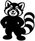 Panda mascot vinyl decal, black and white character with curled tail