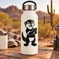 Vinyl decal of black-and-white otter mascot clapping in a victory pose