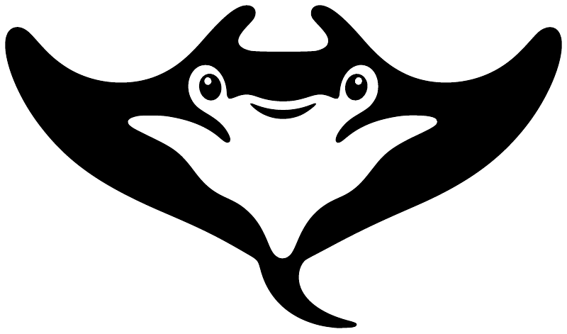 Manta wave vinyl decal logo in black and white