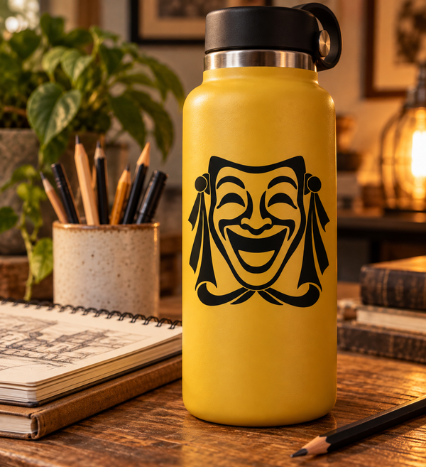 MaskCX011 — Comedy Theater Portrait; illustrative application of the exact PDF artwork