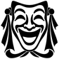 MaskCX011 — Comedy Theater Portrait ; preview rendered from the saved vector PDF