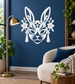 White rabbit mask vinyl decal with floral tassels and outlined flowers