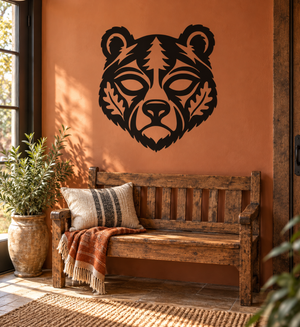 MaskCX020 — Bear Woodland Mask; illustrative application of the exact PDF artwork