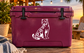 White jaguar vinyl decal sticker on purple watch case