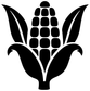 Black maize crest vinyl decal with bold corn cob silhouette and leaf shapes