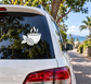 Coffee cup steam vinyl decal on car rear window