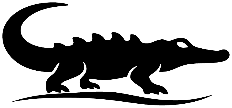 Black crocodile river sweep vinyl decal silhouette