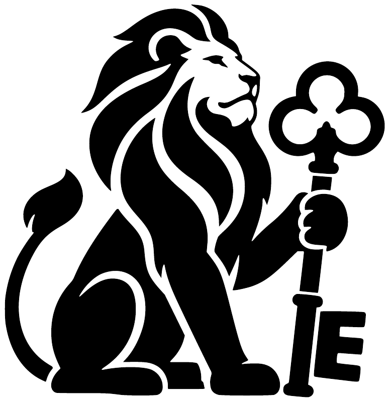 Black lion and castle key vinyl decal graphic