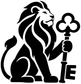Black lion and castle key vinyl decal graphic