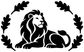 Lion and leaf wreath vinyl decal in circular frame