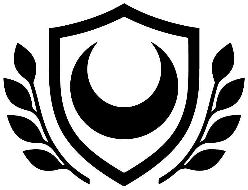Black and white laurel shield vinyl decal with flame center