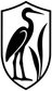 Heron Reed shield vinyl decal with black-and-white heron silhouette