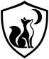 Vinyl decal shield with black fox silhouettes