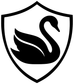 Swan crest shield vinyl decal, black shield with swan silhouette