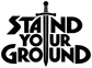 Vinyl decal with sword icon and stacked Stand Your Ground lettering