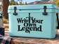 Black vinyl decal with 'Write Your Own Legend' and sword icon
