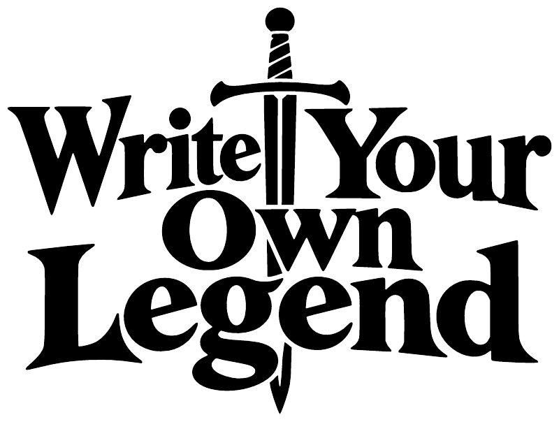 Black vinyl decal lettering: 'Write Your Own Legend' with sword icon