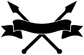 Twin spear pennant vinyl decal graphic with crossed spears and banners