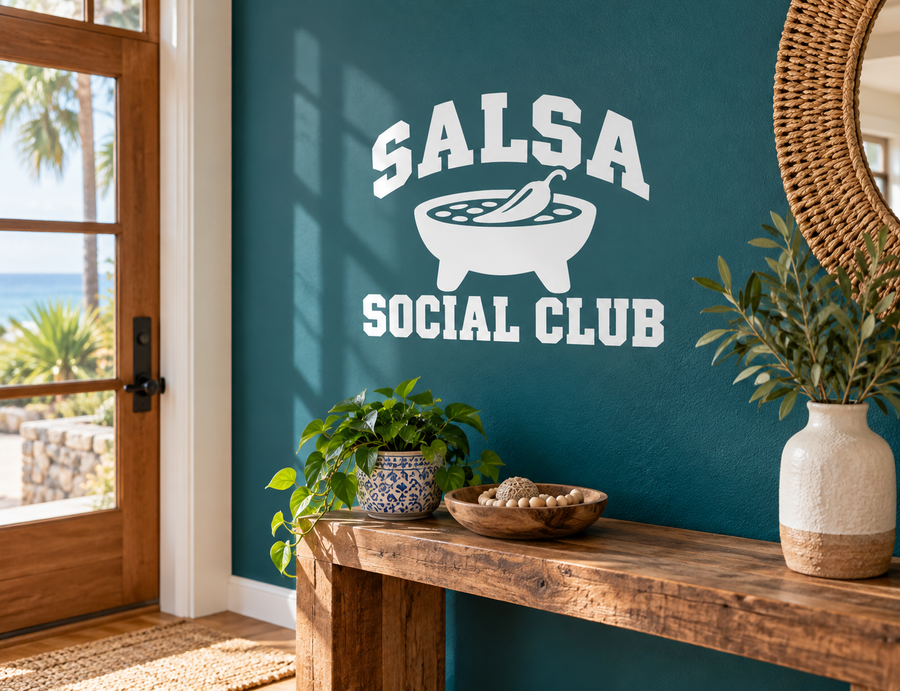 Salsa Social Club vinyl decal with salsa bowl icon and 'SALSA SOCIAL CLUB' text