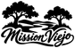 Black and white MissionViejo wordmark with trees and landscape graphic