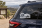 Mission Viejo trail bicycle vinyl decal on car rear window with wheel and wordmark
