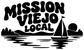 Black vinyl decal reading 'Mission Viejo Local' with sailboat and skyline