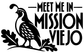 Vinyl decal artwork: "MEET ME IN MISSION VIEJO" text with black bird and leaves
