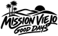 Black and white vinyl decal with palm trees, sun, and wave script graphics