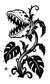 Mirrored black flower and leaf wall decal with three-point compass spark accents