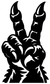 Black vinyl peace sign decal with clawed hand silhouette, close-up