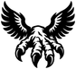 Black winged hand emblem vinyl decal, bold close-up of wings and claws