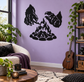 Monster campfire vinyl decal with roaring monster hands and burning fire pit