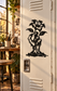 Black zombie hand flower vinyl decal on door panel
