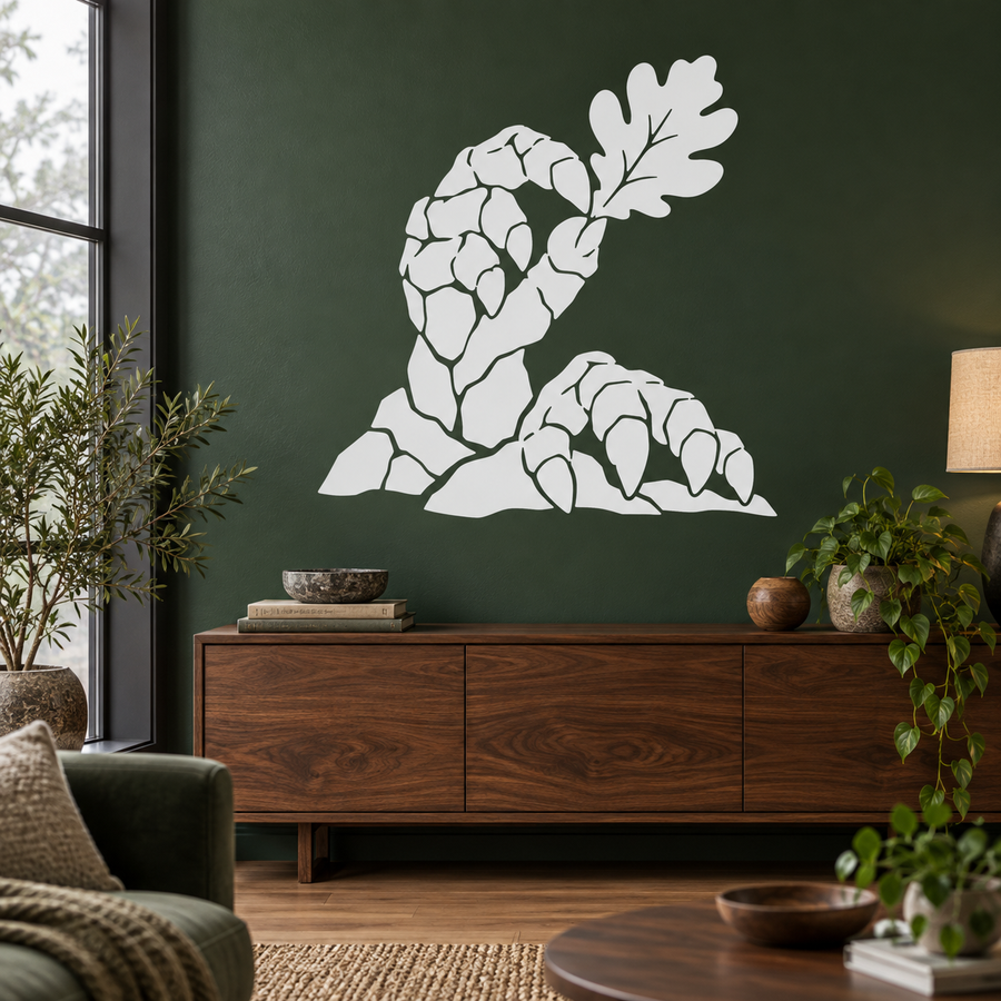 MonsterHandCX022 — Stone Hand Oak Leaf; illustrative application of the exact PDF artwork