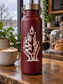 Bone-hand candle vinyl decal, white flame and skeleton hand graphic on maroon bottle