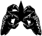 Black scaled-hand star vinyl decal with hands facing a central star