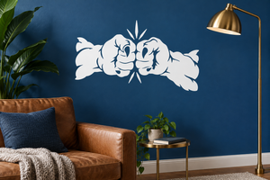 White two monster hands fist bump vinyl wall decal