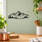 Mountain and pine forest wall decal with compass diamond accent