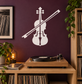 White violin and bow vinyl decal silhouette