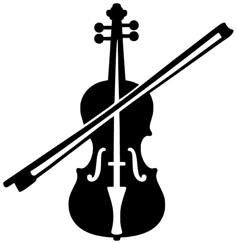 Black violin and bow vinyl decal silhouette