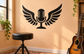 Black microphone and wings vinyl wall decal