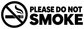 No smoking vinyl decal icon with crossed cigarette symbol and 'PLEASE DO NOT SMOKE' text
