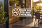 Smoking corner frame vinyl decal with “Thank You For Not Smoking” message