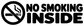 No Smoking Inside vinyl decal close-up with no-smoking symbol and bold black-and-white text