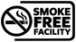 Smoke-free facility vinyl decal with no-smoking sign and 'SMOKE FREE FACILITY'