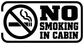 No Smoking in Cabin vinyl decal with black circle cigarette-ban icon and text
