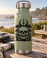 Skull and mushroom garden vinyl decal with crescent moon and occult symbols, black