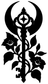 Black occult floral key candle vinyl decal, detailed silhouette